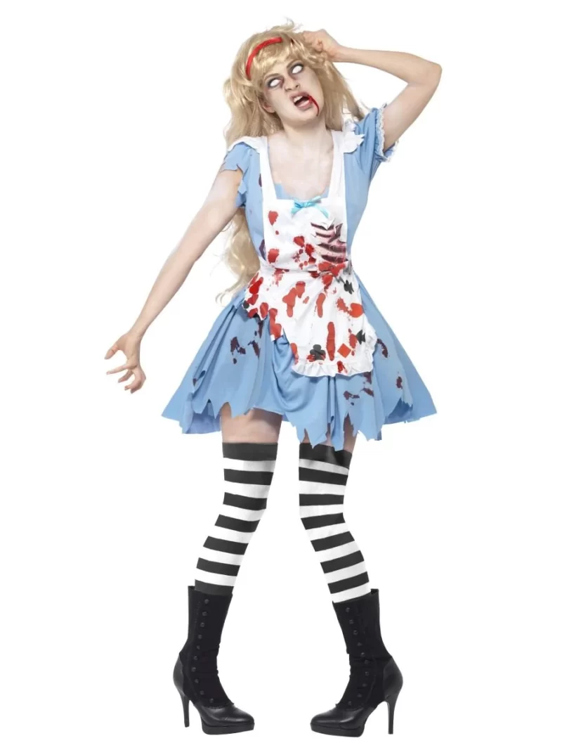 Zombie Alice Ladies Halloween Fancy Dress Costume