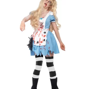 Zombie Alice Ladies Halloween Fancy Dress Costume - Image 3
