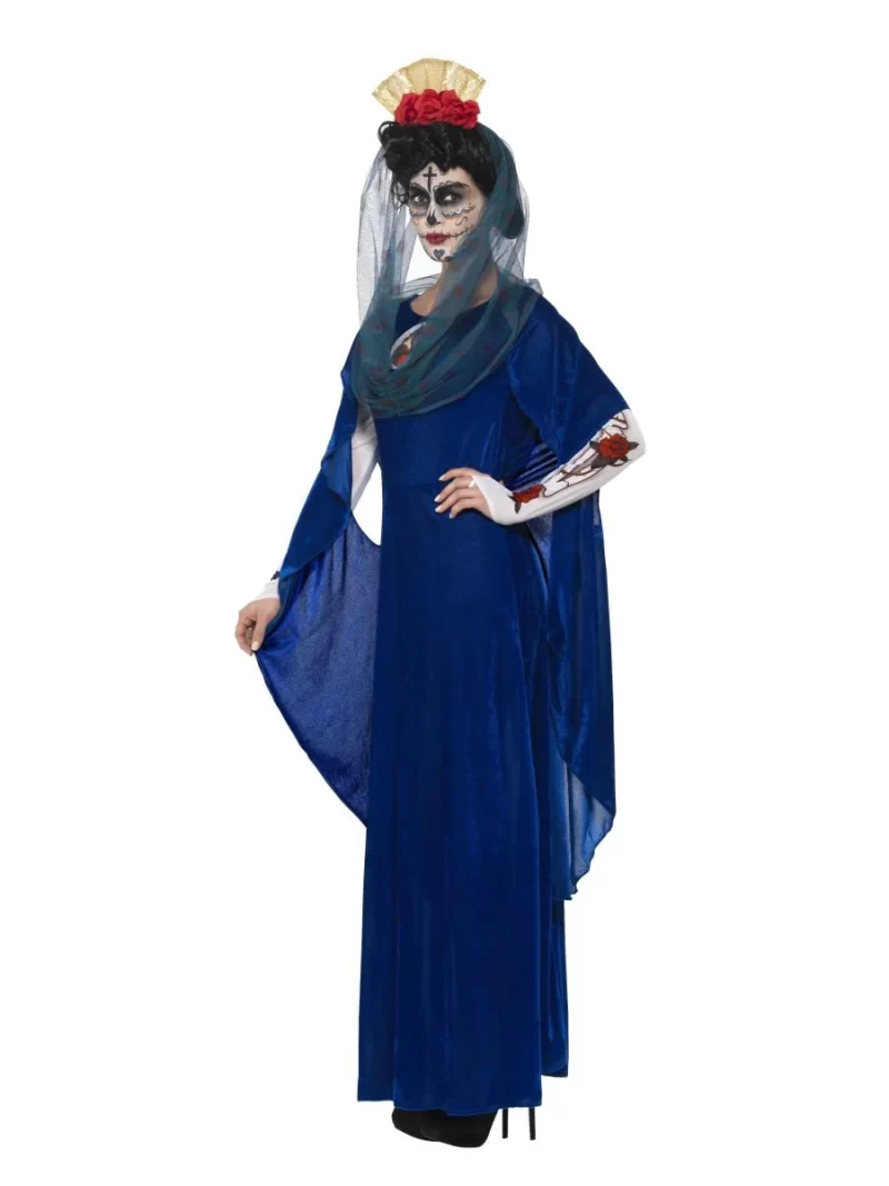 Day of the Dead Sacred Mary Ladies Halloween Fancy Dress Costume - Image 3