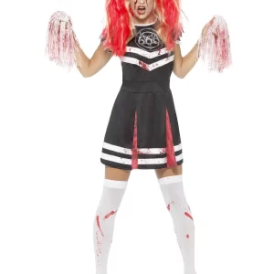 Satanic Cheerleader Ladies Halloween Fancy Dress Costume