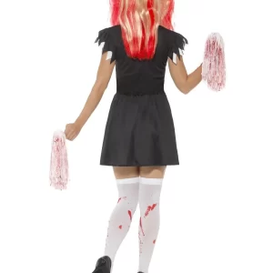 Satanic Cheerleader Ladies Halloween Fancy Dress Costume - Image 2