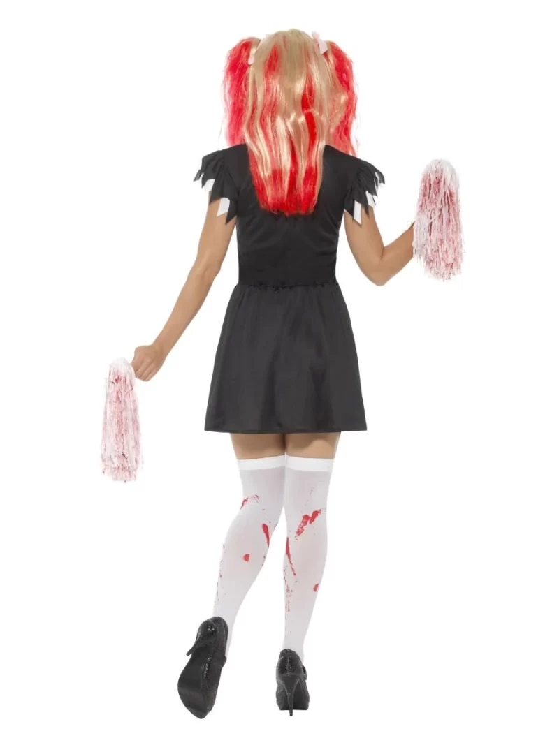 Satanic Cheerleader Ladies Halloween Fancy Dress Costume - Image 2