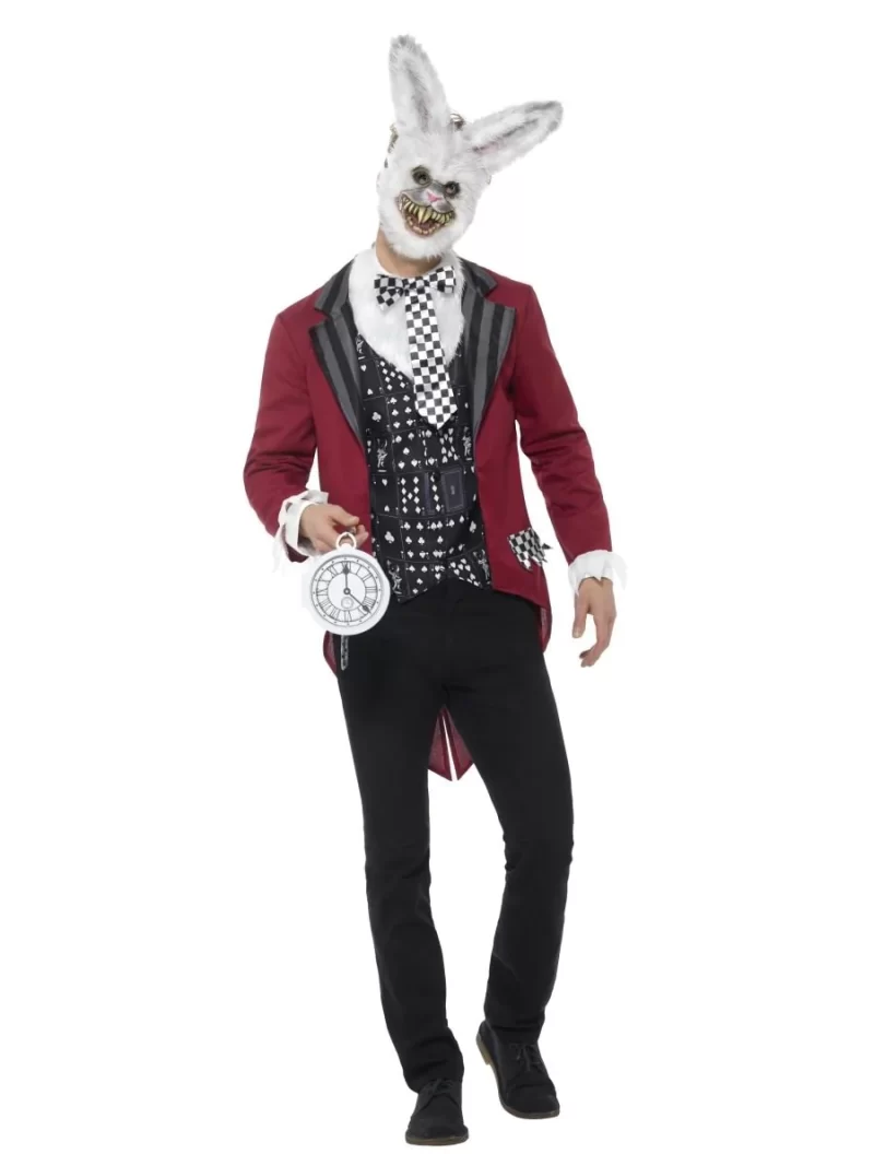 Deluxe Evil White Rabbit Men's Halloween Fancy Dress Costume