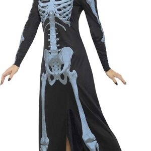 Skeleton Dress Ladies Halloween Fancy Dress Costume
