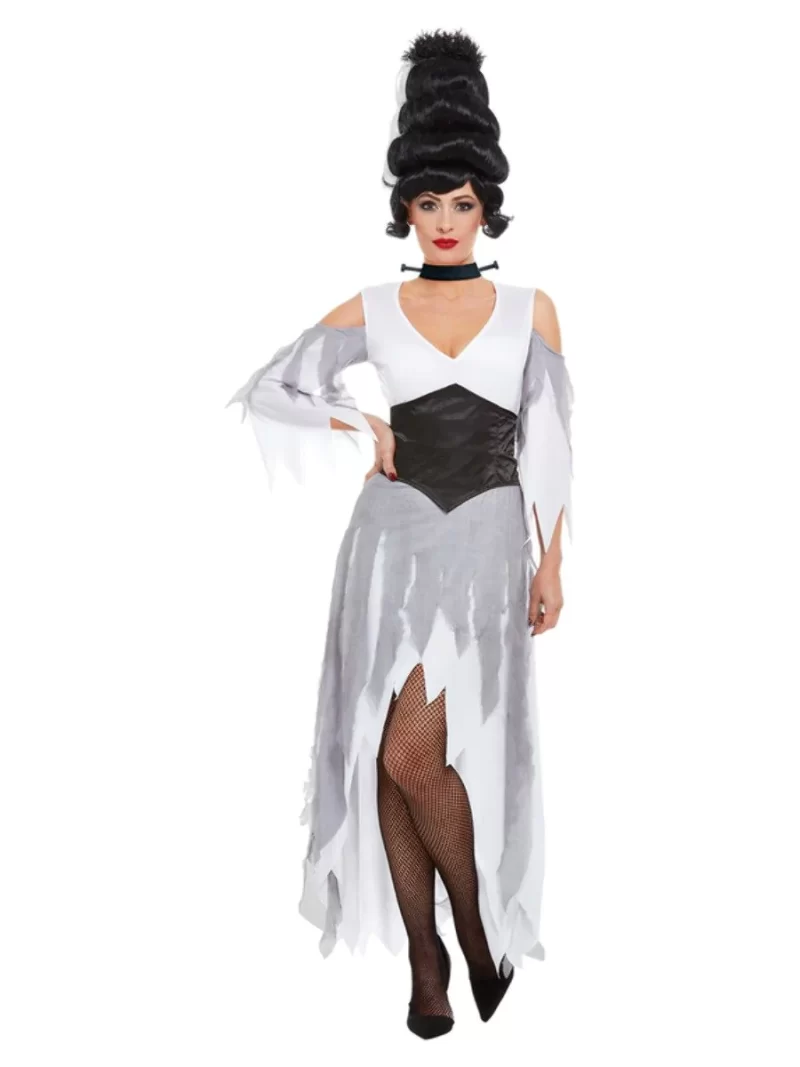 Gothic Bride (Frankenstein) Ladies Halloween Fancy Dress Costume