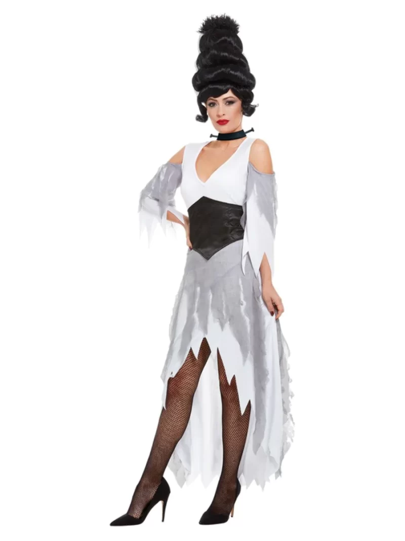 Gothic Bride (Frankenstein) Ladies Halloween Fancy Dress Costume - Image 2