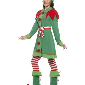 Deluxe Miss Elf Christmas Ladies Fancy Dress Costume - Image 2