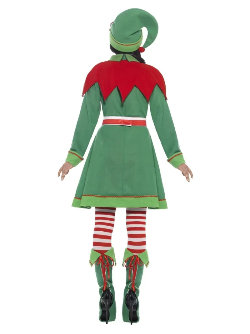 Deluxe Miss Elf Christmas Ladies Fancy Dress Costume - Image 3