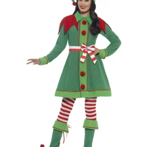 Deluxe Miss Elf Christmas Ladies Fancy Dress Costume