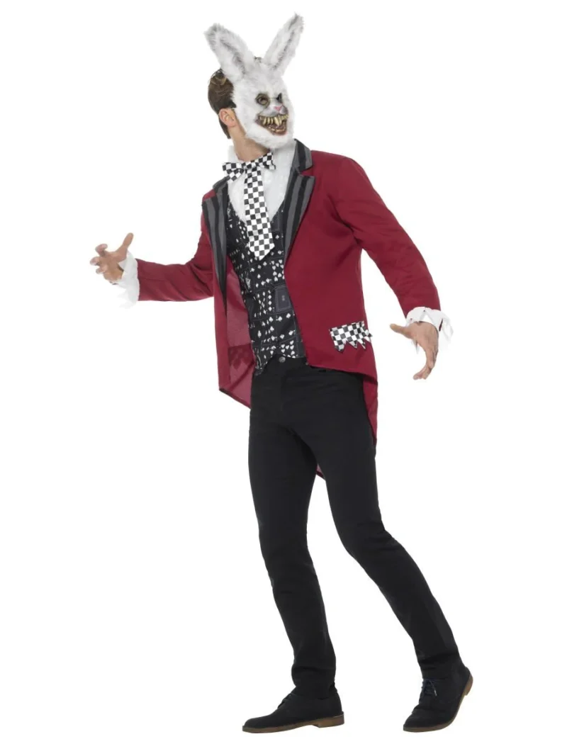 Deluxe Evil White Rabbit Men's Halloween Fancy Dress Costume - Image 2