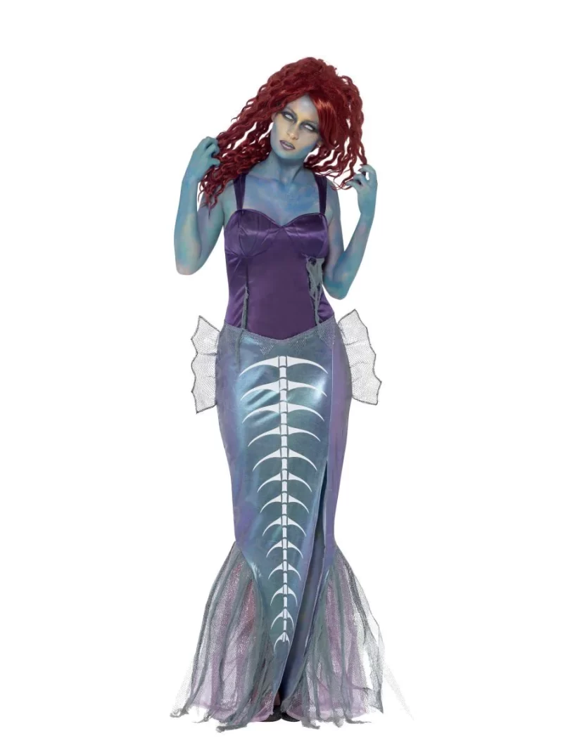 Zombie Mermaid Ladies Halloween Fancy Dress Costume - Image 2
