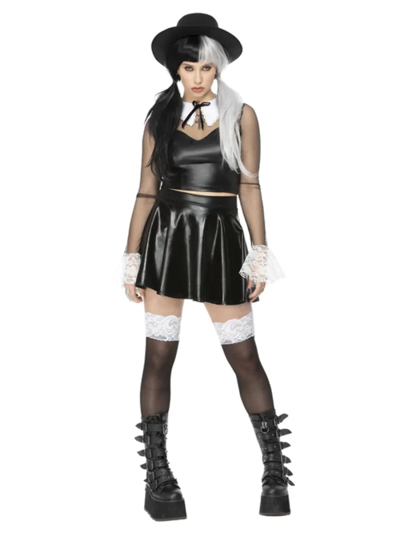 Fever Gothic School Girl (Wednesday) Ladies Fancy Dress Costume - Image 2