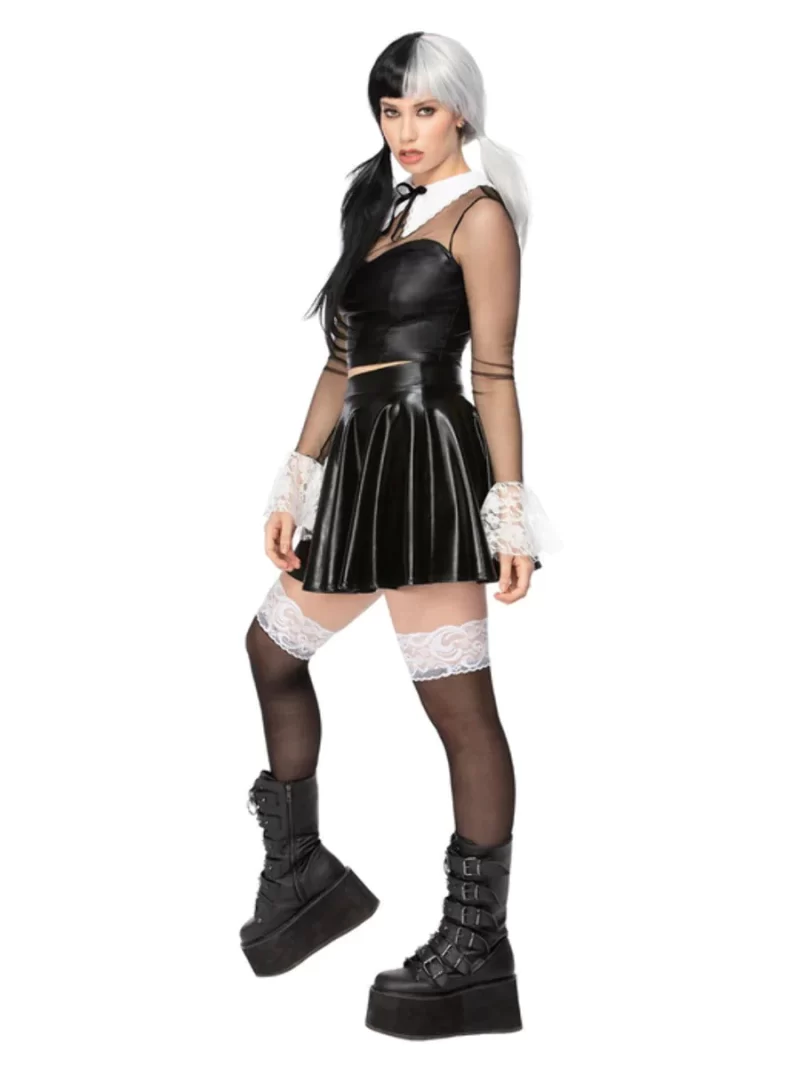 Fever Gothic School Girl (Wednesday) Ladies Fancy Dress Costume - Image 3
