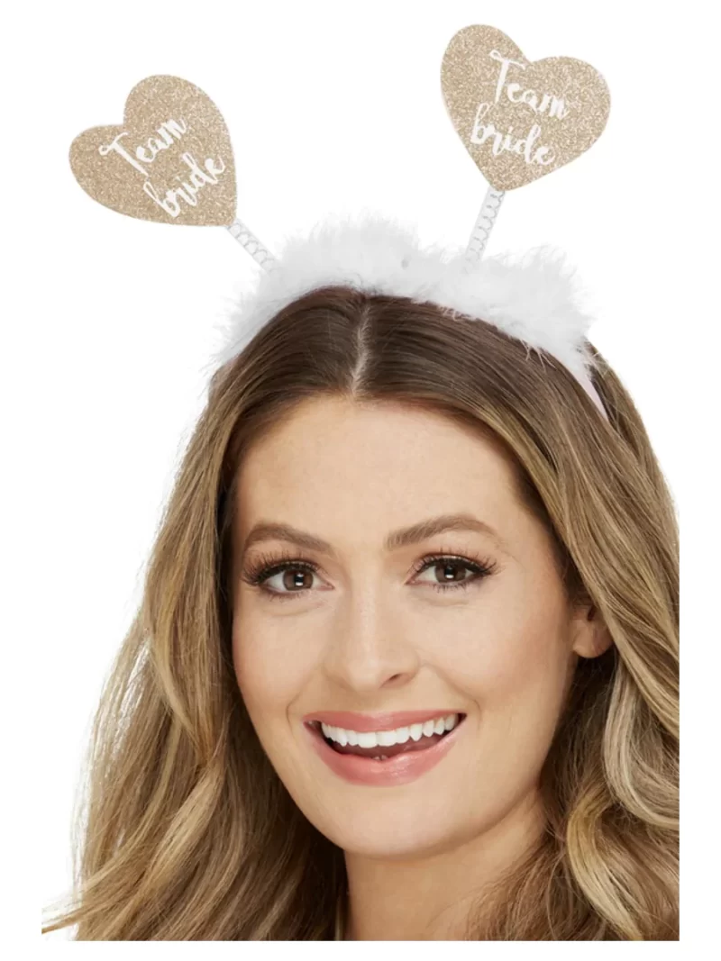 Team Bride Heart Boppers Headband