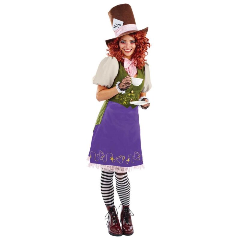 Miss Hatter Ladies Fancy Dress Costume - Image 2
