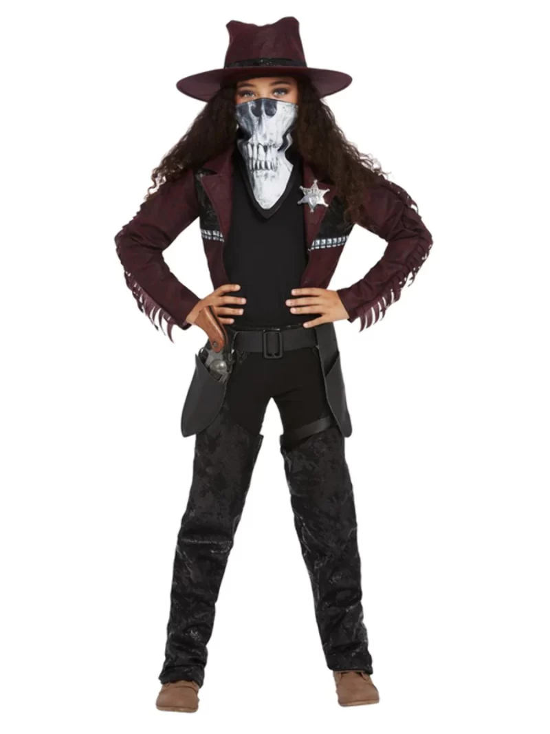 Deluxe Dark Spirit Western Cowgirl Children's Fancy Dress Costume - Image 2