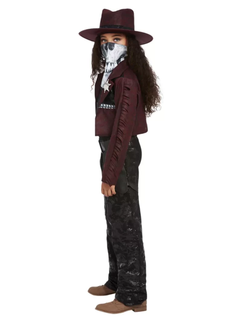 Deluxe Dark Spirit Western Cowgirl Children's Fancy Dress Costume - Image 3