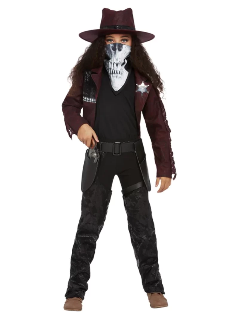 Deluxe Dark Spirit Western Cowgirl Children's Fancy Dress Costume
