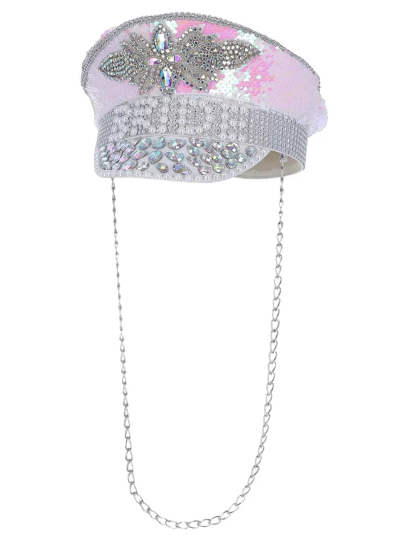 Fever Deluxe Sequin & Pearl Bride Captains Cap