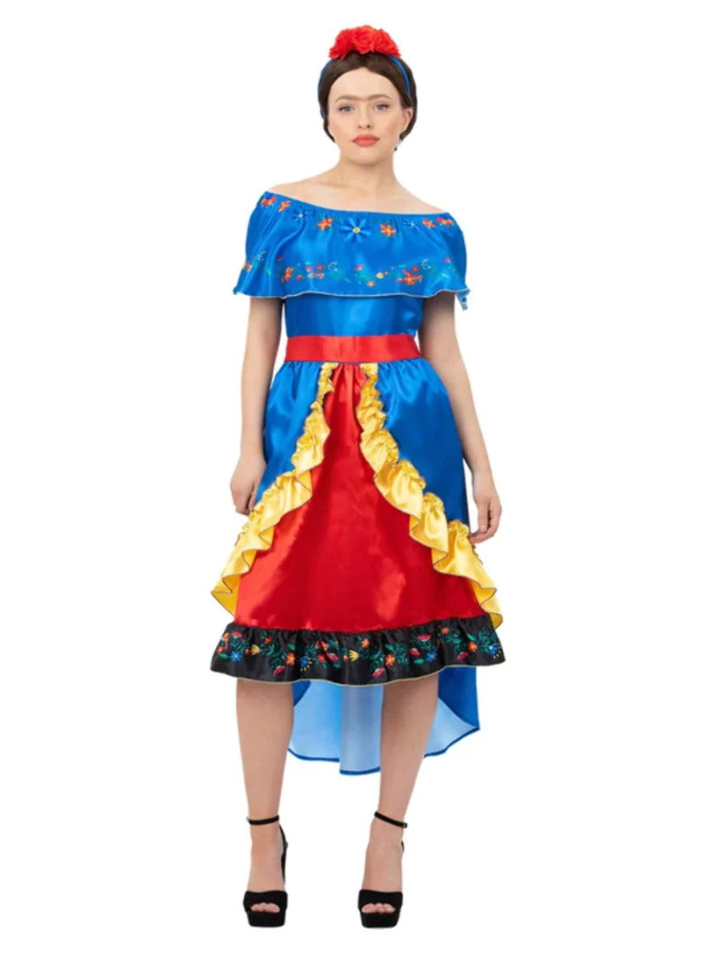Deluxe Frida Artist Ladies Fancy Dress Costume