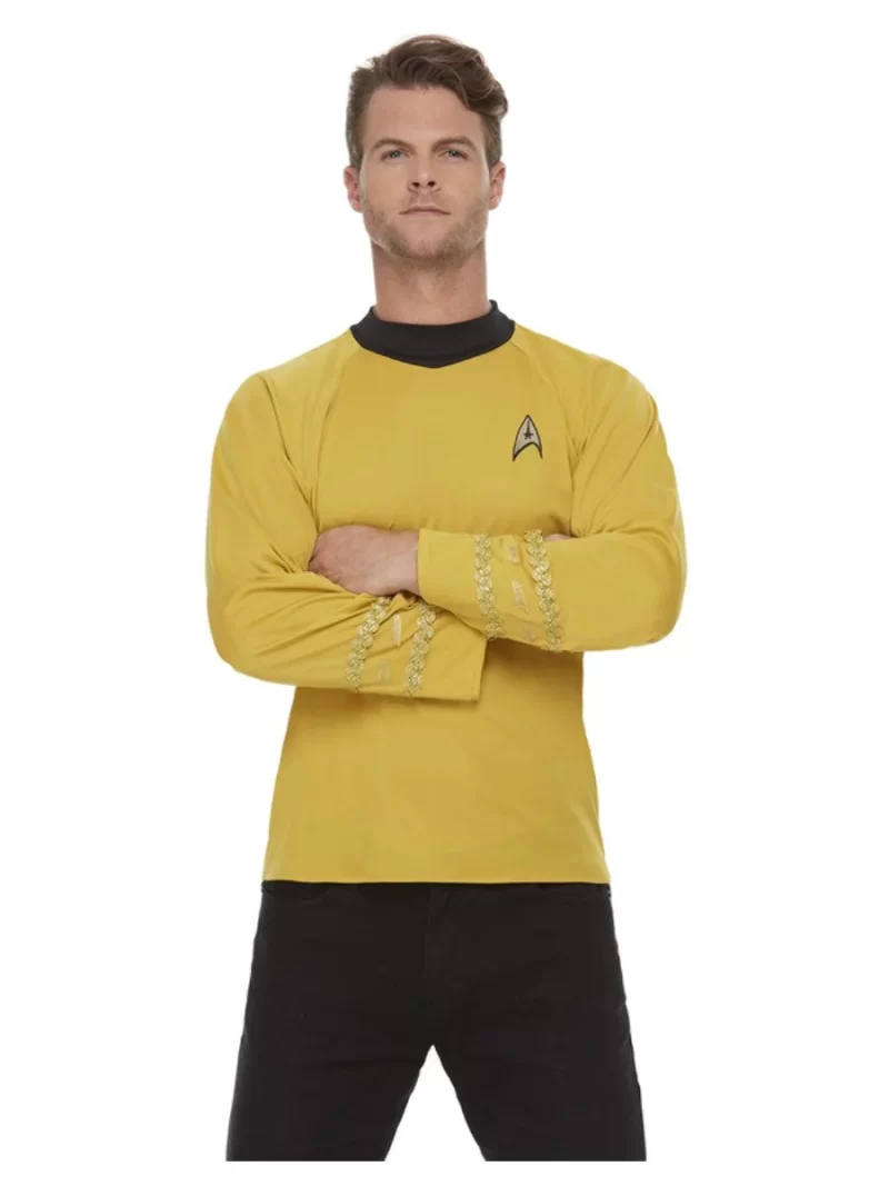 Star Trek Orgininal Series Command Uniform Mens Fancy Dress Costume