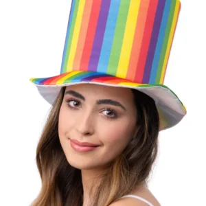 Deluxe Pride Rainbow Stripe Top Hat - Image 2