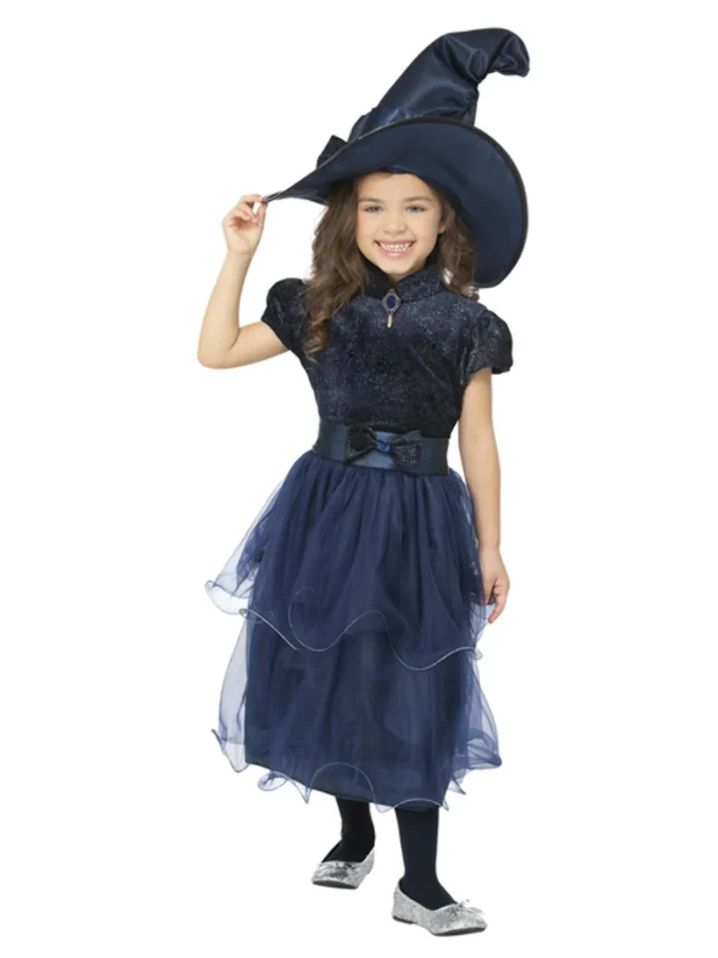 Deluxe Midnight Witch Children's Halloween Fancy Dress Costume