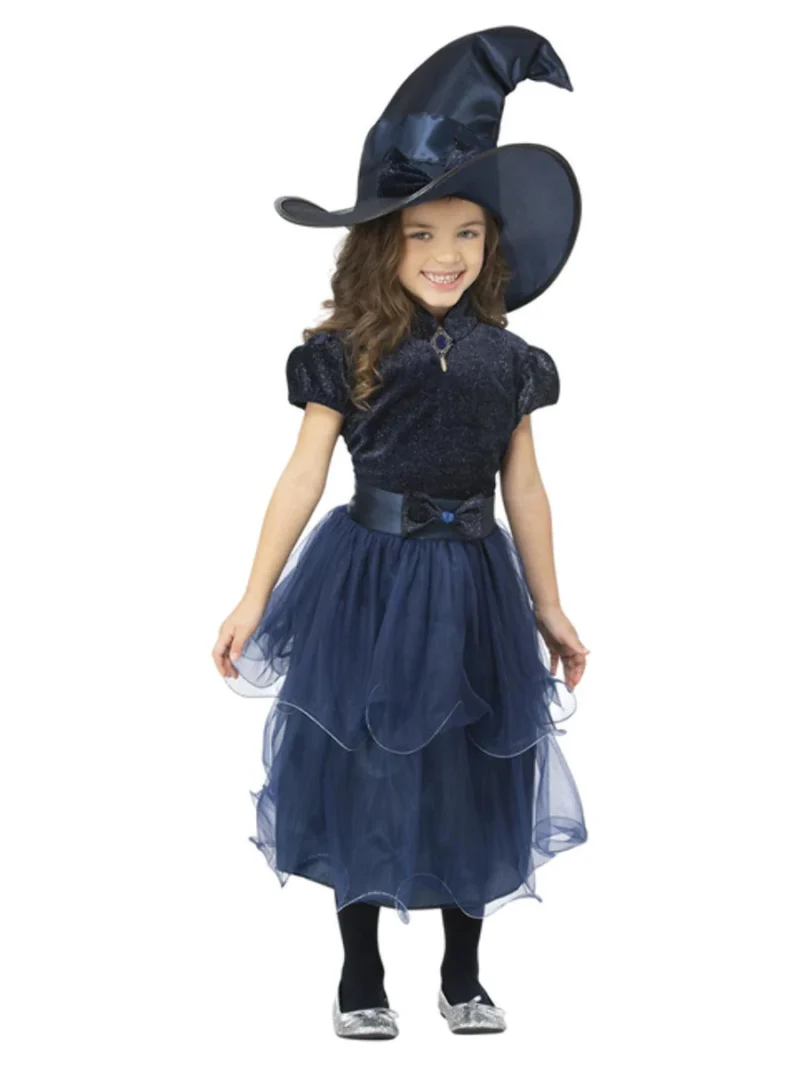 Deluxe Midnight Witch Children's Halloween Fancy Dress Costume - Image 2