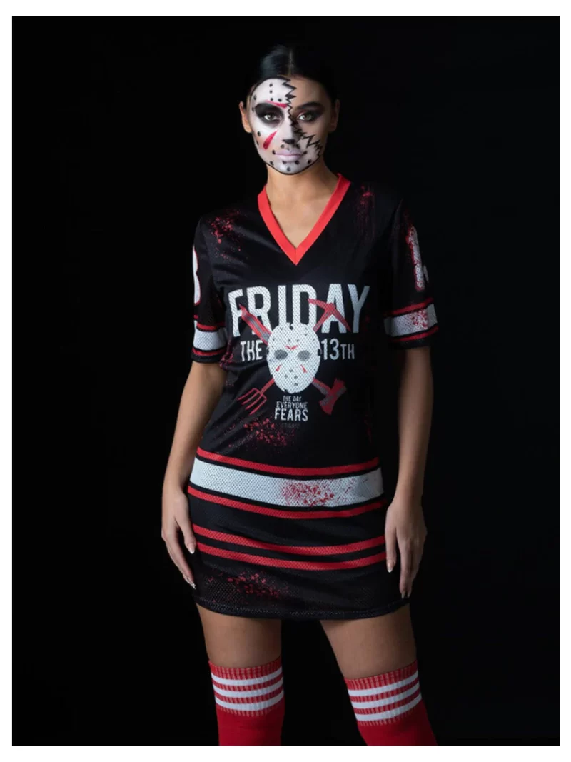 Friday the 13th Ladies Halloween Fancy Dress Costume - Image 2