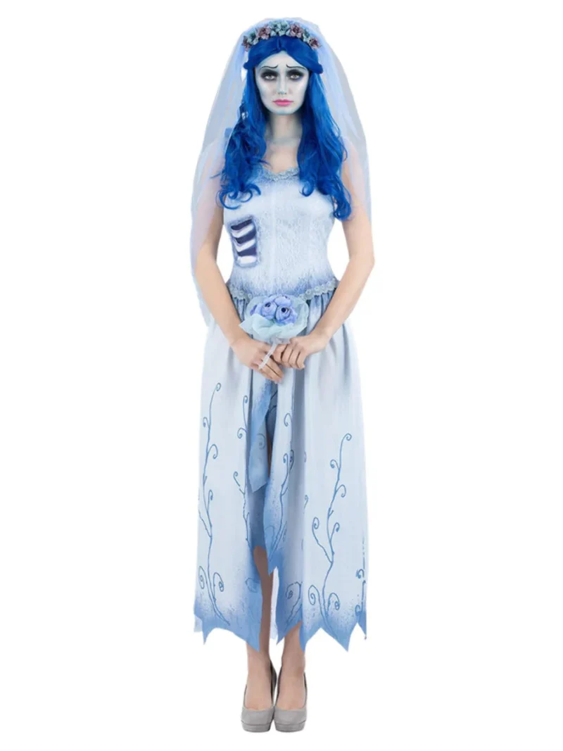Tim Burton’s Corpse Bride Emily Bride Ladies Halloween Fancy Dress Costume - Image 2