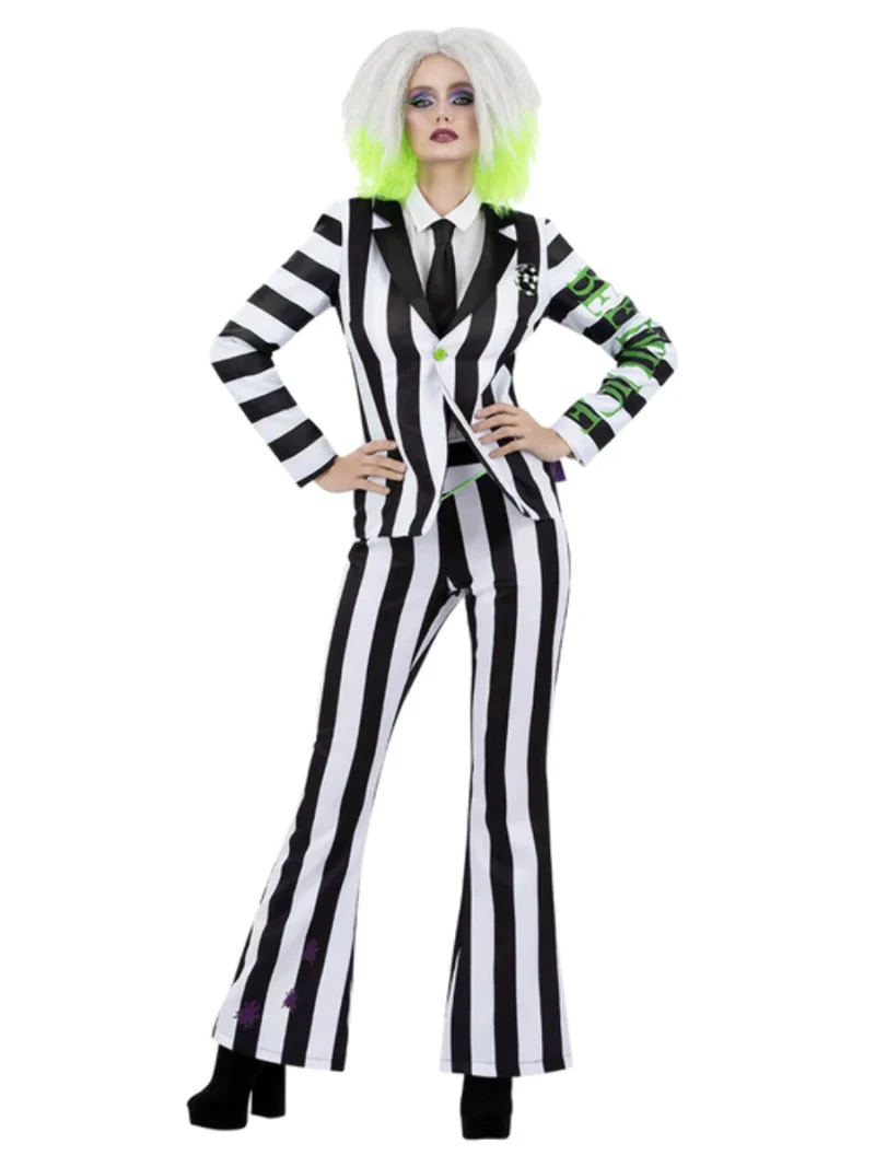 Beetlejuice Womens Halloween Fancy Dress Costume
