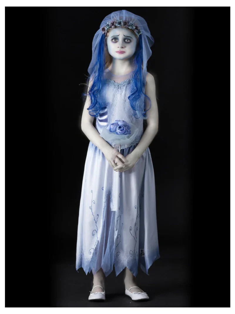 Tim Burton’s Corpse Bride Emily Bride Children's Halloween Fancy Dress Costume - Image 2