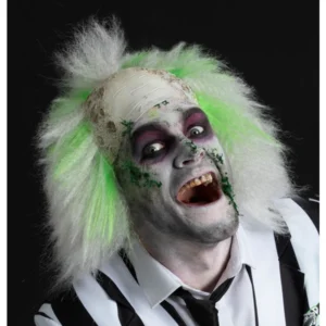 Beetlejuice Wig with Latex Bald Head