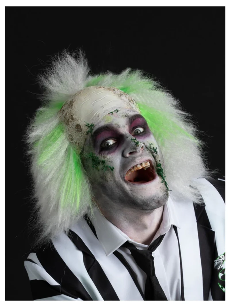 Beetlejuice Wig with Latex Bald Head