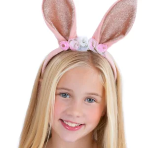 Bunny Headband, Rose Gold Floral