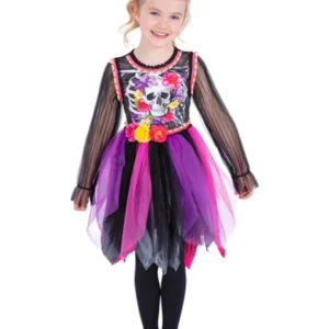 Day of the Dead Pom-Pom Children's Halloween Fancy Dress Costume