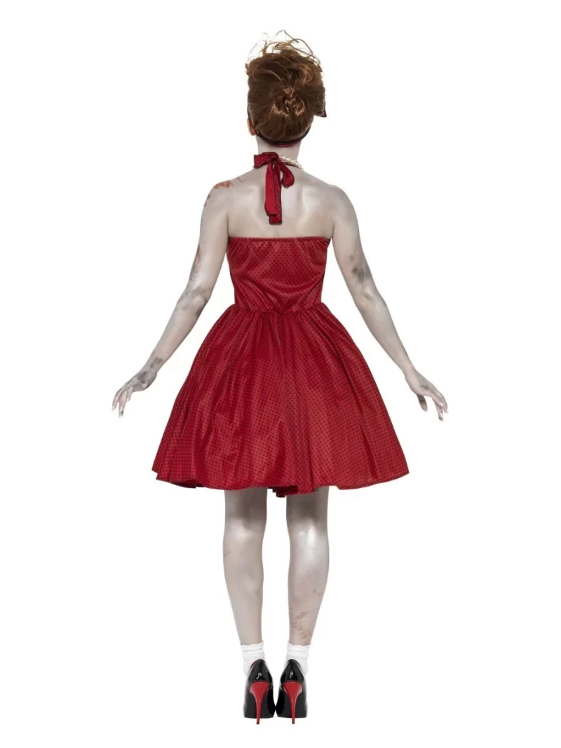 Zombie 50s Rockabilly Ladies Halloween Fancy Dress Costume - Image 3