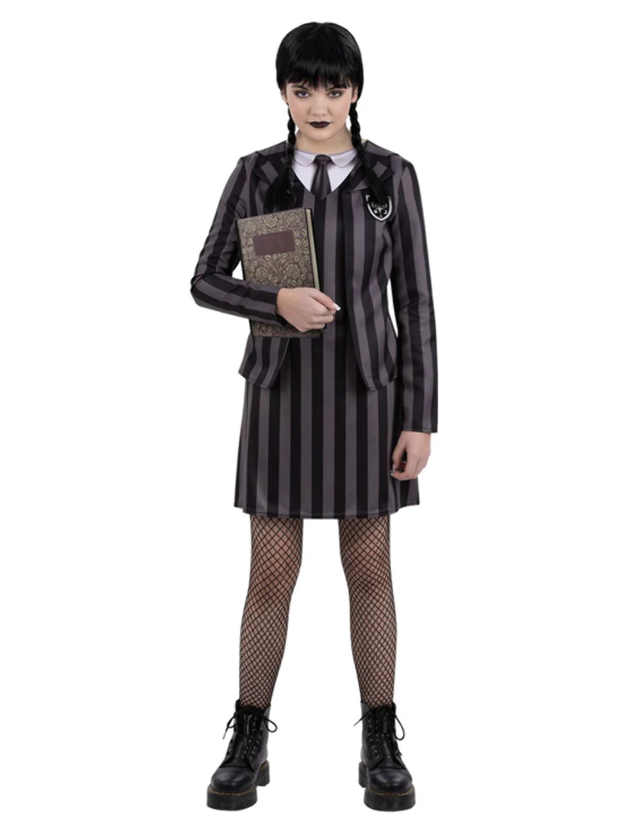Gothic School Uniform (Wednesday Addams) Children's Fancy Dress Costume ...