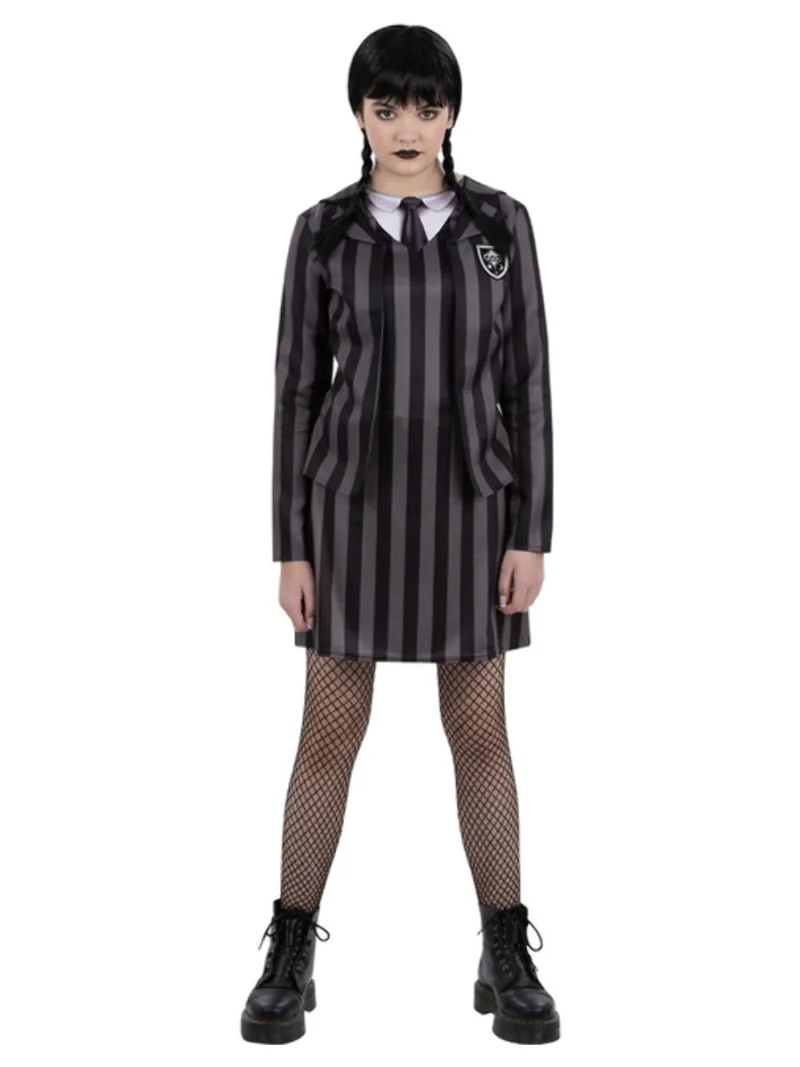 Gothic School Uniform (Wednesday Addams) Children's Fancy Dress Costume - Image 2