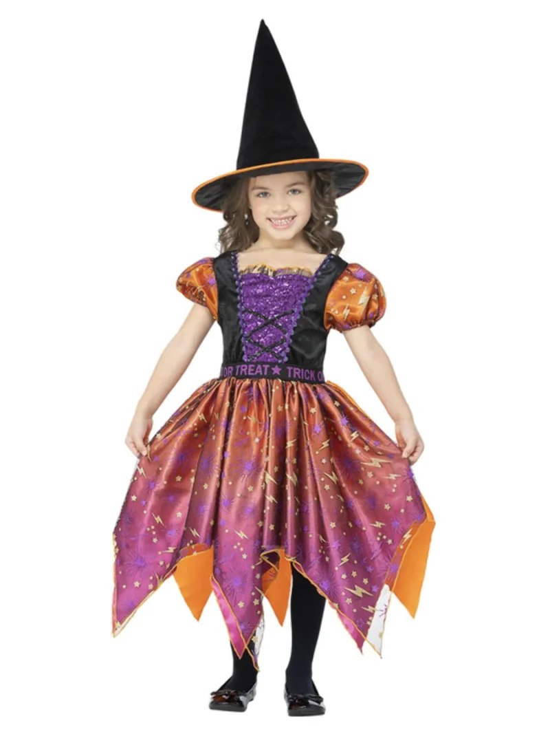 Moon & Stars Witch Children's Halloween Fancy Dress Costume