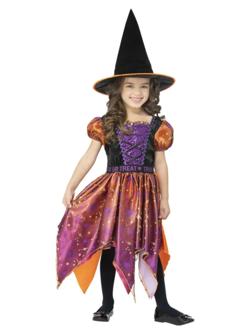 Moon & Stars Witch Children's Halloween Fancy Dress Costume - Image 2