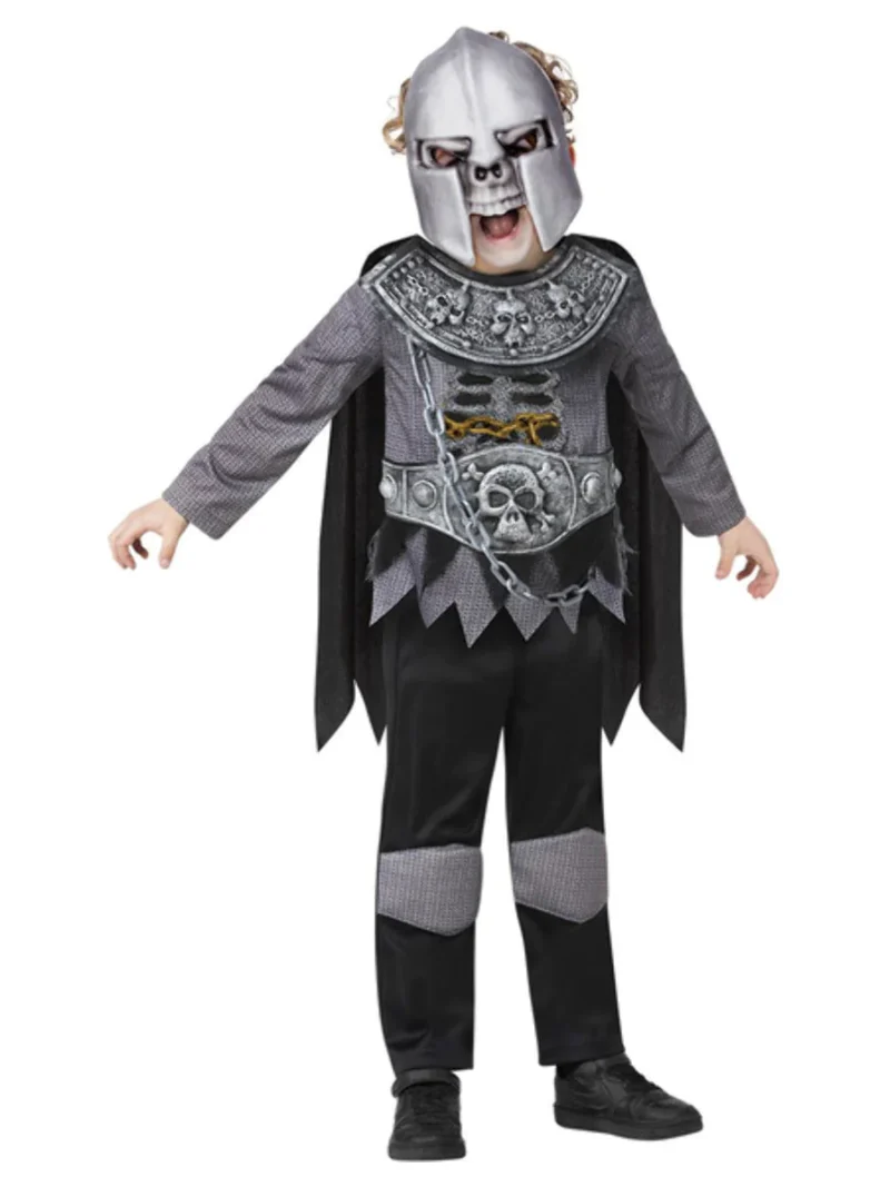 Deluxe Skeleton Knight Children's Halloween Fancy Dress Costume - Image 2