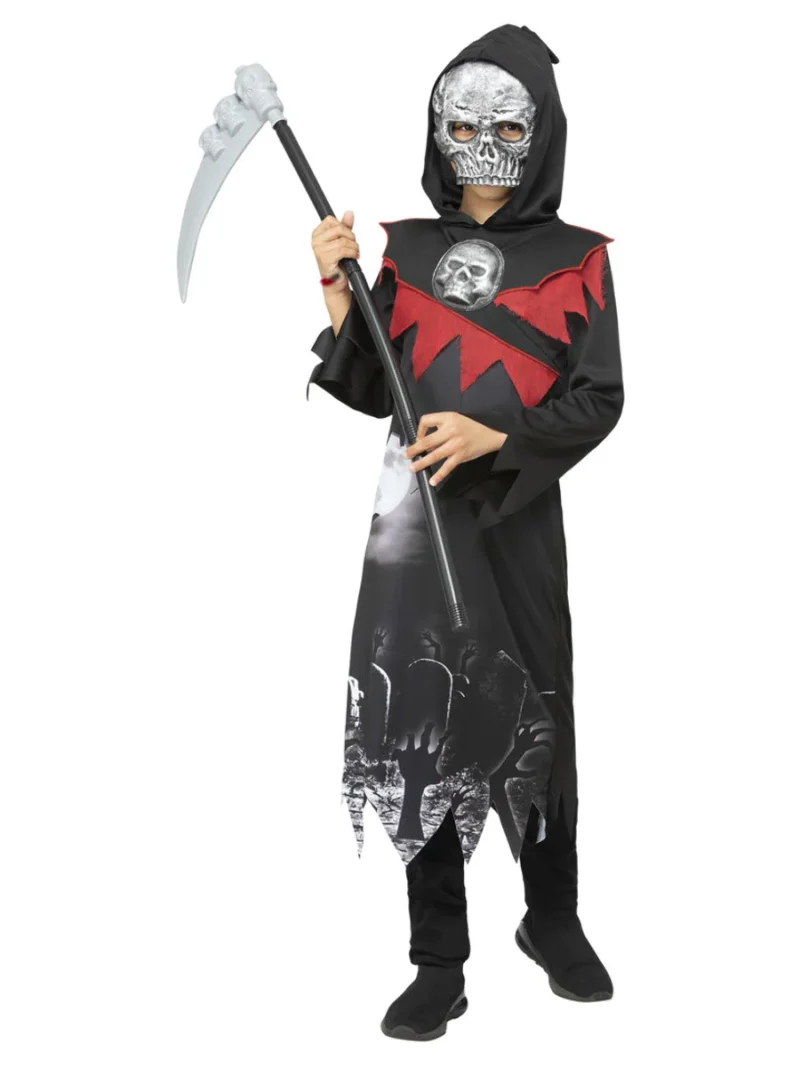 Deluxe Grim Reaper Children's Halloween Fancy Dress Costume - Image 2
