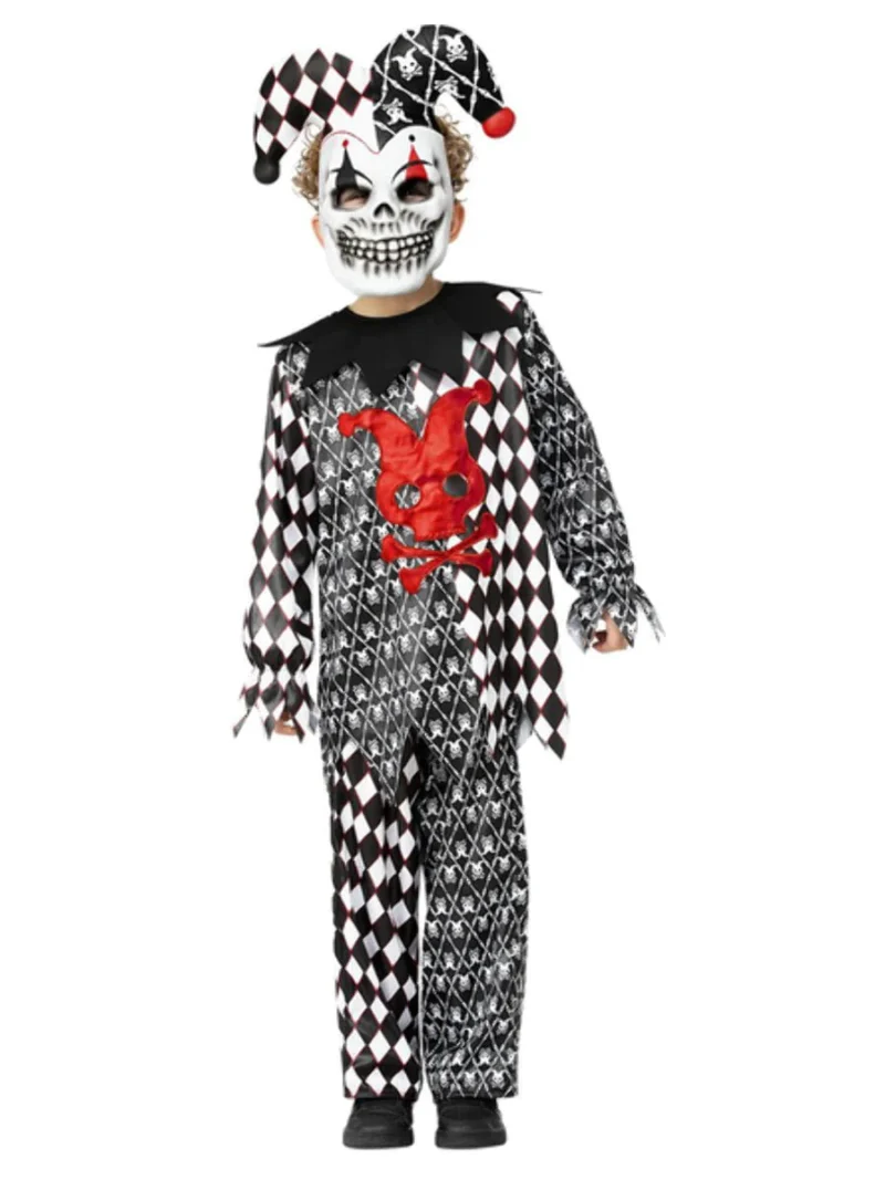 Evil Jester Children’s Halloween Fancy Dress Costume - Image 2