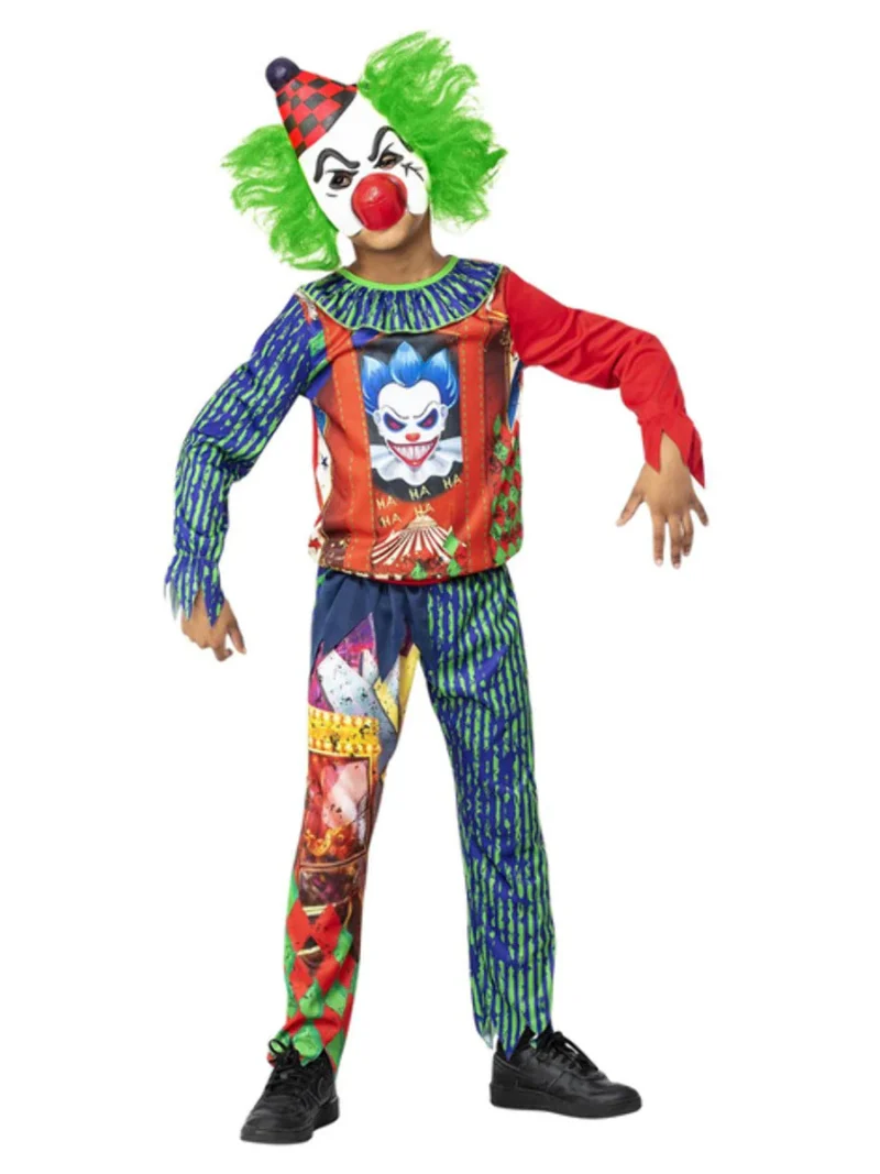 Horror Clown Children's Halloween Fancy Dress Costume - Image 2