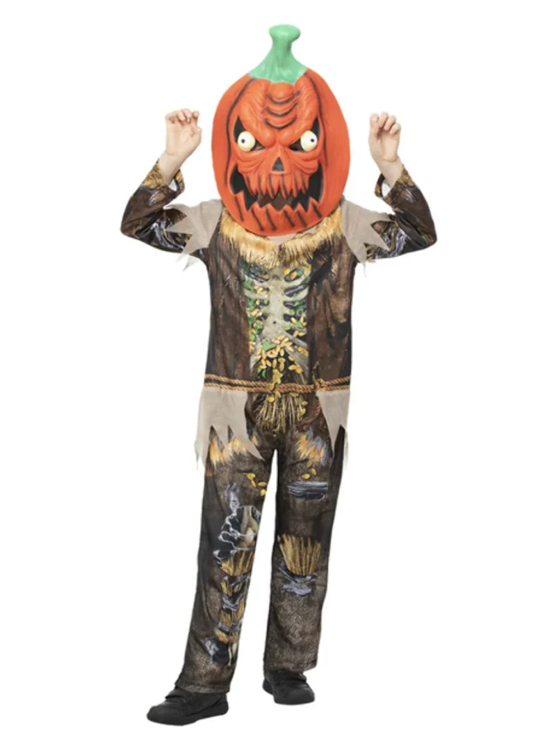 Pumpkin Scarecrow Reaper Children's Halloween Fancy Dress Costume