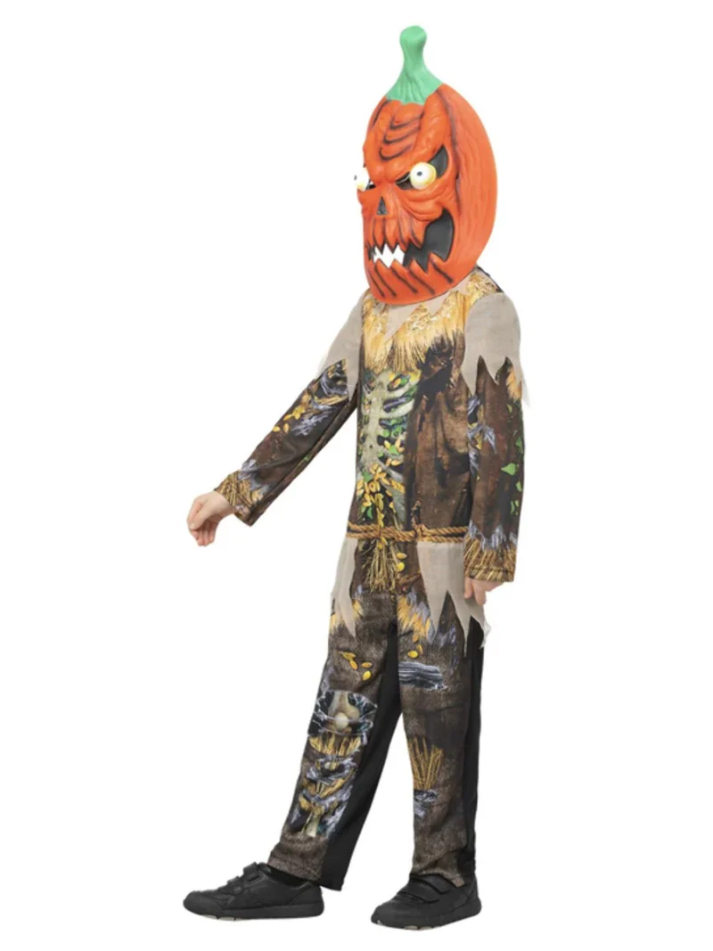 Pumpkin Scarecrow Reaper Children's Halloween Fancy Dress Costume - Image 2