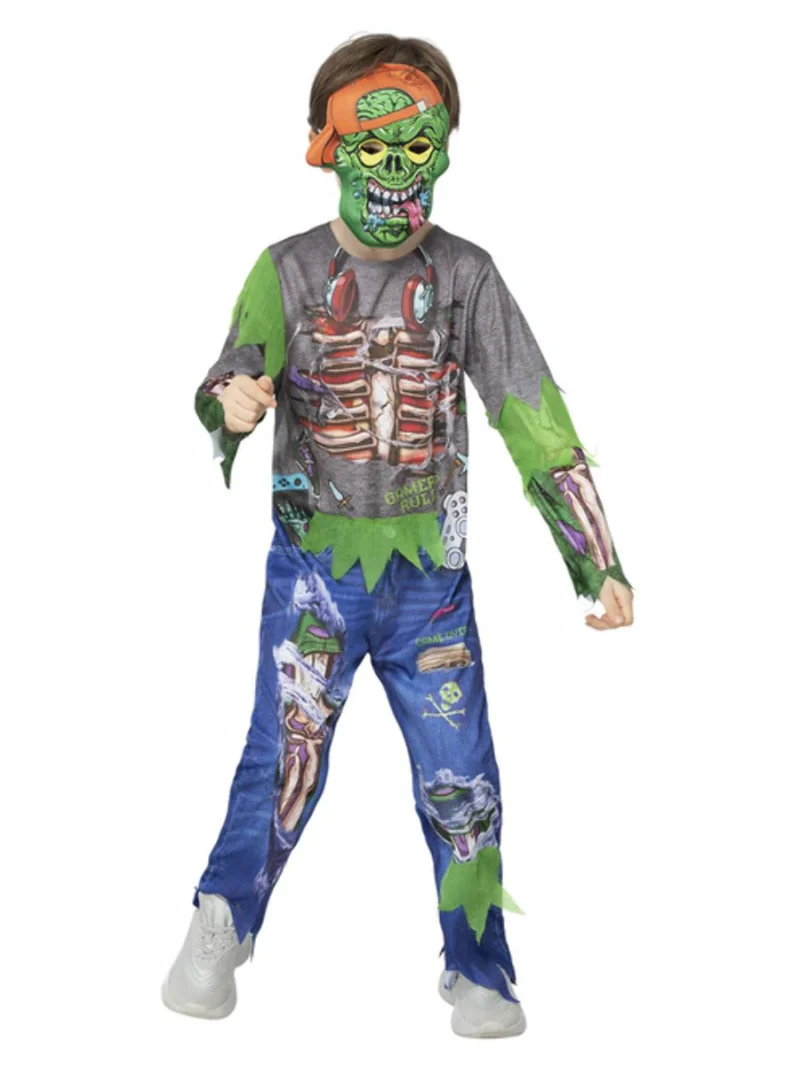 Zombie Gamer Children's Halloween Fancy Dress Costume - Image 2