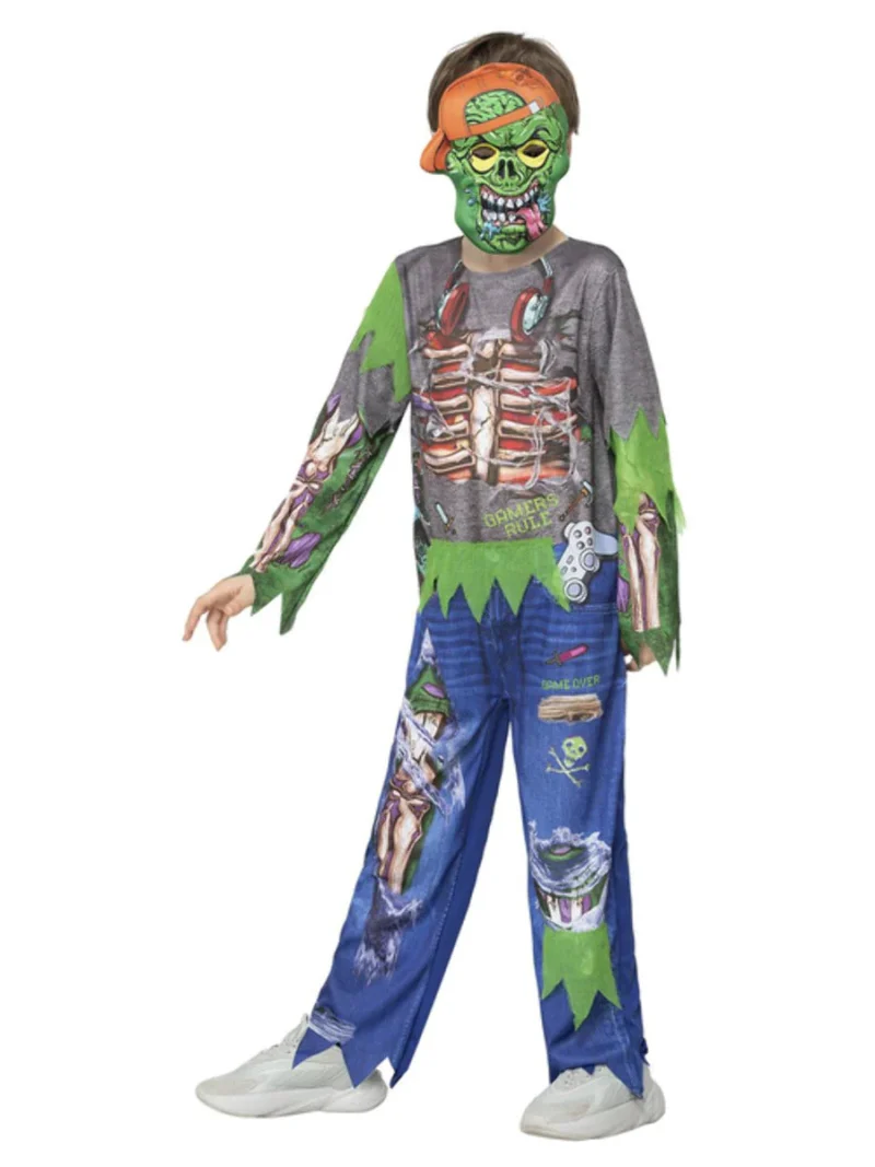 Zombie Gamer Children's Halloween Fancy Dress Costume - Image 4