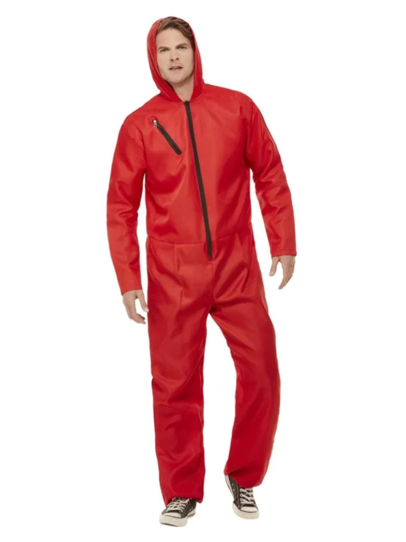 Bank Robber Jumpsuit Men's Fancy Dress Costume